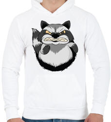 printfashion Mérges mosómedve - Férfi kapucnis pulóver - Fehér (6251962)