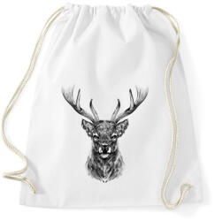 printfashion szarvas portré - Sportzsák, Tornazsák - Fehér (5682505)