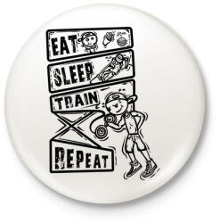 printfashion Evés, alvás, edzés - Kitűző, hűtőmágnes - Fehér (3075850)