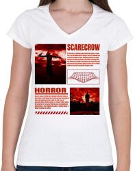 printfashion Scarecrow horror - Női V-nyakú póló - Fehér (14715818)