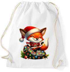 printfashion Cuki karácsonyi róka - Sportzsák, Tornazsák - Fehér (15228969)