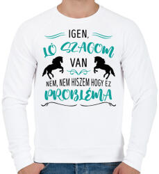 printfashion Ló szagom van - Férfi pulóver - Fehér (12713816)