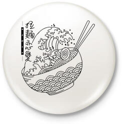 printfashion Ramen hullám - Kitűző, hűtőmágnes - Fehér (13364396)