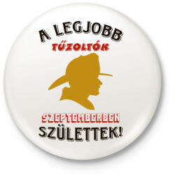 printfashion Tűzoltó szülinapja szeptember - Kitűző, hűtőmágnes - Fehér (5778608)