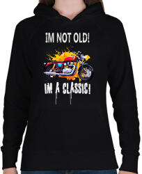 printfashion IM NOT OLD - Női kapucnis pulóver - Fekete (15887508)