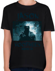 printfashion Jason Voorhees kék - Gyerek póló - Fekete (14210712)