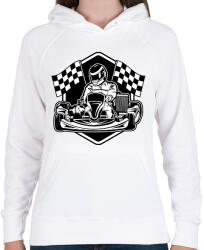 printfashion Gokart - Női kapucnis pulóver - Fehér (16557024)