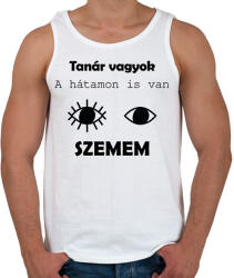 printfashion Tanár vagyok, a hátamon is van szemem - Férfi atléta - Fehér (6455458)