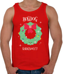 printfashion Boldog Karácsonyt - Férfi atléta - Piros (9542226)