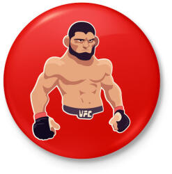 printfashion Khabib - Kitűző, hűtőmágnes - Piros (3588235)
