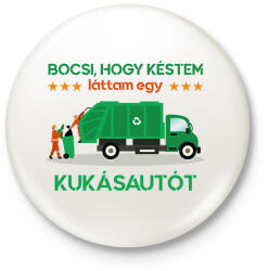 printfashion Láttam egy kukásautót - Kitűző, hűtőmágnes - Fehér (16171549)