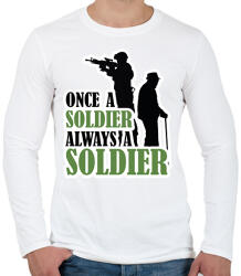 printfashion Once a soldier - Férfi hosszú ujjú póló - Fehér (7700068)