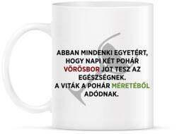 printfashion A vörösbor jót tesz az egészségnek - Bögre - Fehér (789905)