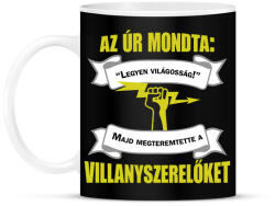 printfashion Villanyszerelőket teremtett az Úr - Bögre - Fekete (6546182)