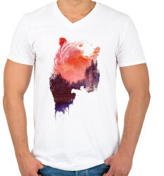 printfashion Love forever - Férfi V-nyakú póló - Fehér (227258)