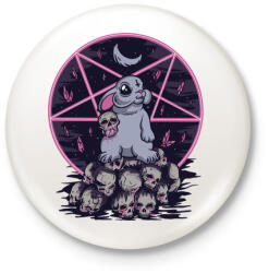 printfashion Sátánista nyúl - Kitűző, hűtőmágnes - Fehér (5604130)