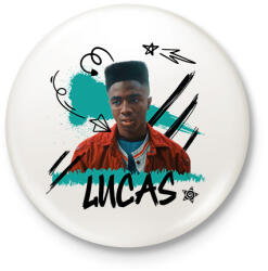 printfashion Lucas - Stranger Things - Kitűző, hűtőmágnes - Fehér (11606819)