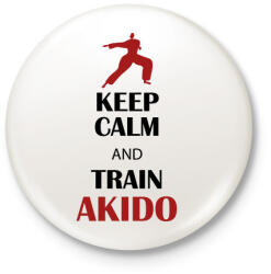 printfashion Keep calm - Akido - Kitűző, hűtőmágnes - Fehér (7568033)