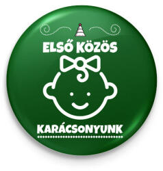 printfashion Első közös karácsonyunk 2 - Kitűző, hűtőmágnes - Sötétzöld (10418194)