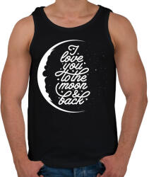 printfashion Szerelem a holdig és vissza - Férfi atléta - Fekete (6058163)