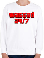 printfashion Wasted - Gyerek pulóver - Fehér (1958516)