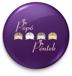 printfashion Popó péntek - Kitűző, hűtőmágnes - Lila (14492522)