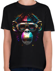printfashion Monkey design - Gyerek póló - Fekete (12165642)