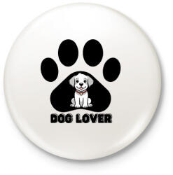printfashion Dog Lover - Kitűző, hűtőmágnes - Fehér (14086836)