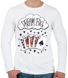 printfashion Dream big - ámodj nagyot - Férfi hosszú ujjú póló - Fehér (5501150)