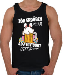 printfashion Ződ erdőben vótam - Férfi atléta - Fekete (15872438)