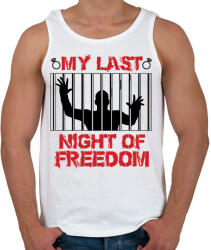 printfashion Utolsó szabad éjszaka - Legénybúcsú - Férfi atléta - Fehér (1461855)
