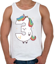 printfashion 3 éves unikornis - Férfi atléta - Fehér (11803265)