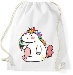 printfashion Unikornis fagyival - Sportzsák, Tornazsák - Fehér (4000501)