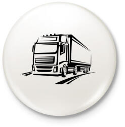 printfashion Kamion - Kitűző, hűtőmágnes - Fehér (5033663)