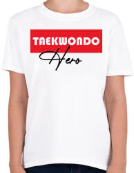 printfashion Taekwondo hero - Gyerek póló - Fehér (7566409)