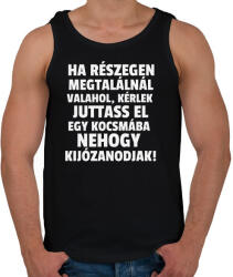 printfashion Ha részegen megtalálnál valahol - Férfi atléta - Fekete (10455334)