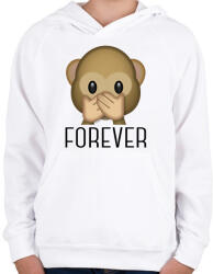 printfashion 3 majom - forever - Gyerek kapucnis pulóver - Fehér (1788376)