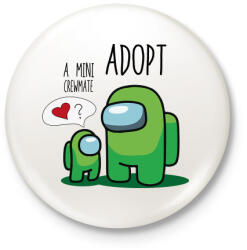 printfashion Among us adopt a mini crewmate - Kitűző, hűtőmágnes - Fehér (4145777)