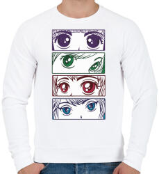 printfashion Manga szemek - eyes - Férfi pulóver - Fehér (4373220)