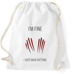 printfashion Cica karmolás - Sportzsák, Tornazsák - Fehér (13409083)