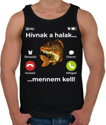 printfashion Hívnak a halak - Férfi atléta - Fekete (12539777)