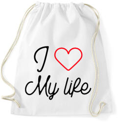 printfashion I love my life - Sportzsák, Tornazsák - Fehér (10646606)