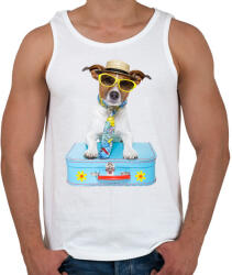 printfashion Jack Russel póló - Férfi atléta - Fehér (1008725)