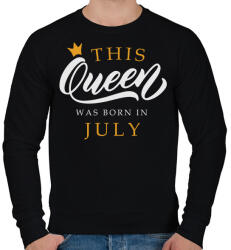 printfashion THIS QUEEN WAS BORN IN JULY - Férfi pulóver - Fekete (5493468)