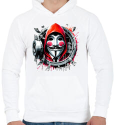 printfashion A nagy pénzrablás - La casa de papel - Férfi kapucnis pulóver - Fehér (15385720)