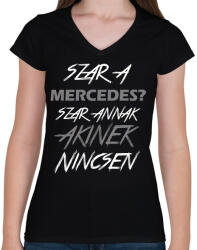 printfashion Mercedes - Női V-nyakú póló - Fekete (13513931)