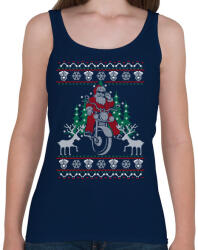 printfashion Motoros Mikulás - Női atléta - Sötétkék (479675)
