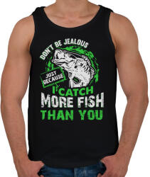 printfashion Ne légy irigy, amiért több halat fogok. . . - Férfi atléta - Fekete (969455)