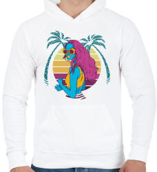 printfashion Nyári hangulat - Summer vibe - Férfi kapucnis pulóver - Fehér (4313115)