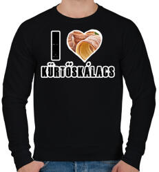 printfashion I Love Kürtőskalács - Férfi pulóver - Fekete (16364473)